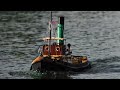 Volle Fahrt mit englischem RC-Dampfschlepper Thames V - full speed with steam tugboat Thames V