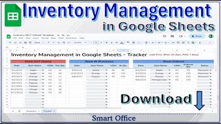 Inventory Management in Google Sheets | Track and Management Inventory Effectively