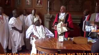 Ooni Of Ife Oba Enitan Ogunwusi Ojaja II Visits Oxford City Town Hall.