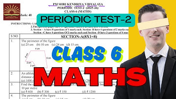 CLASS 6 Maths P.T. 2 Question paper  | PM Shri Kvs | 2025-