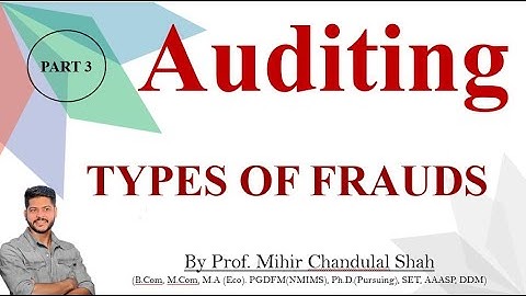 Auditing | Types Of Fraud - Explained by Prof.Mihir Shah