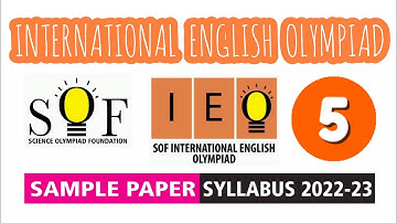 IEO English Olympiad Class 5 Sample Paper 2022-23