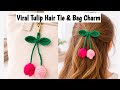 Viral Crochet Hair Tie | Crochet Tulip Hair Tie & Keychain| Crochet Tulip | Crochet Bag Charm #viral