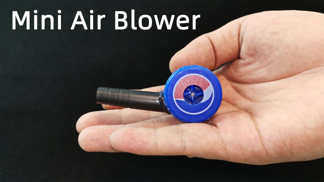 how to make a mini air blower at home using Cola bottle cap 