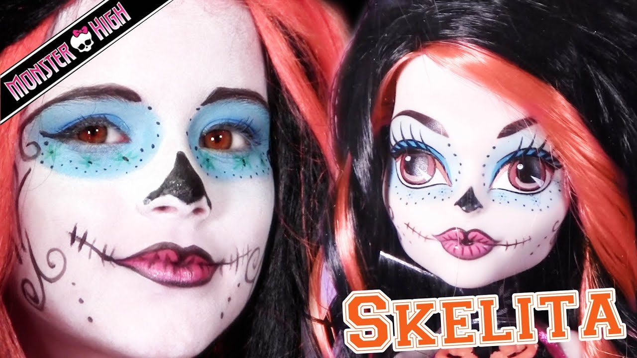 Skelita Calaveras Monster High Doll Costume Makeup Tutorial For