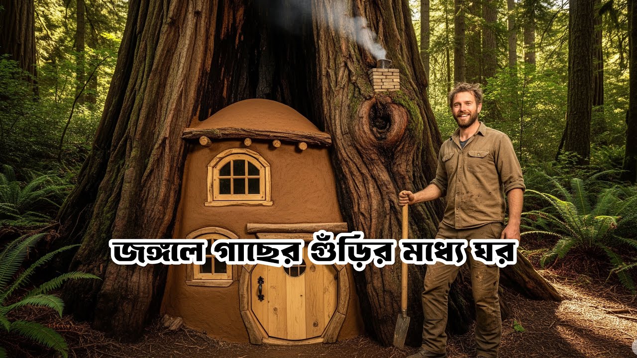 জঙ্গলে গাছের গুঁড়ির মধ্যে ঘর বানালাম | Primitive Life | Jungle Survival with Dogs | Blog Video