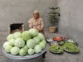 CABBAGE RECIPE BY MY GRANNY | CABBAGE MATAR RECIPE | ASMR | VILLAGE FOOD | VILLAGE COOKING | SABZI