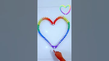 Rainbow Heart | #domino #satisfying #ua #relaxing #dominotricks #love #heart #shorts #unniathu