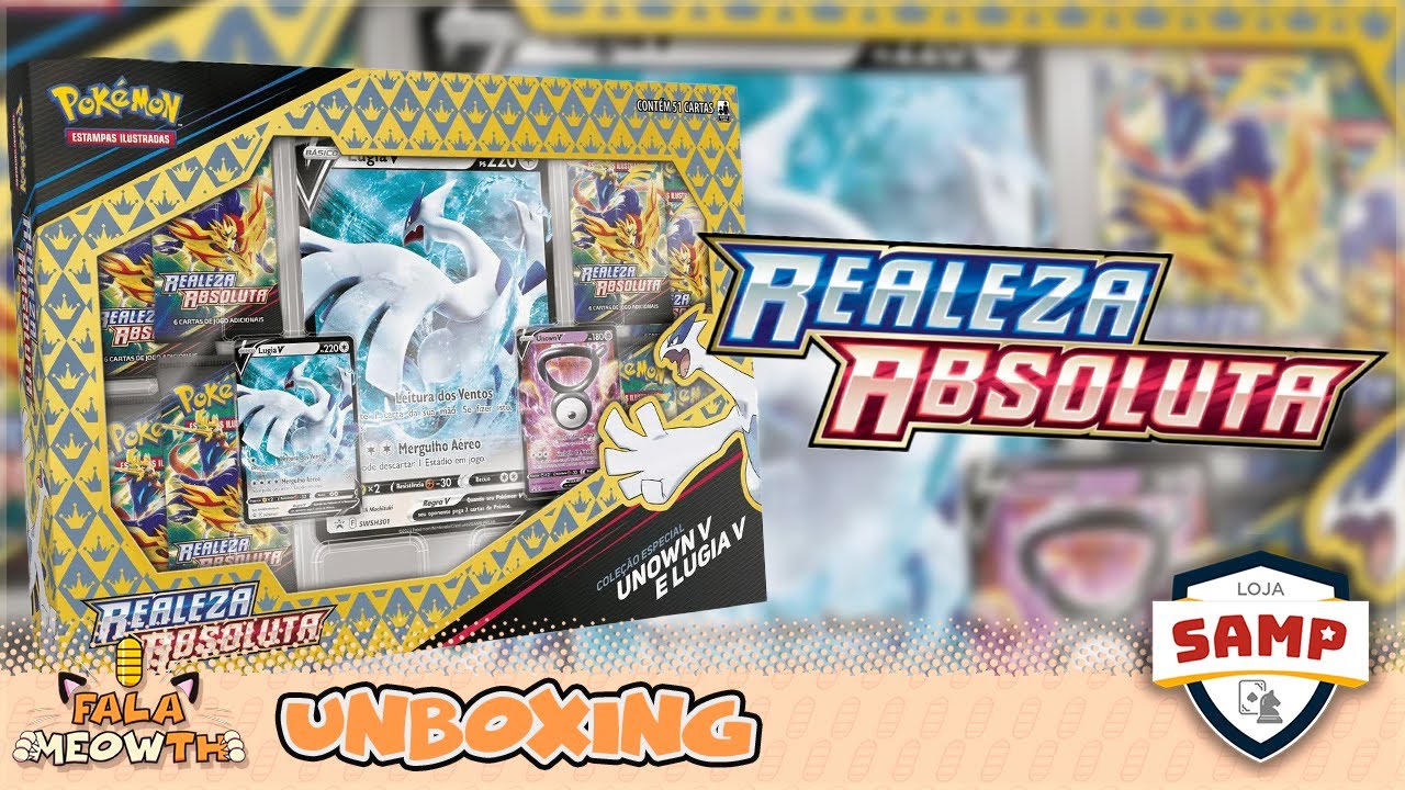 JOGO DE CARTAS POKÉMON BOX LUGIA V E UNOWN V - REALEZA ABSOLUTA