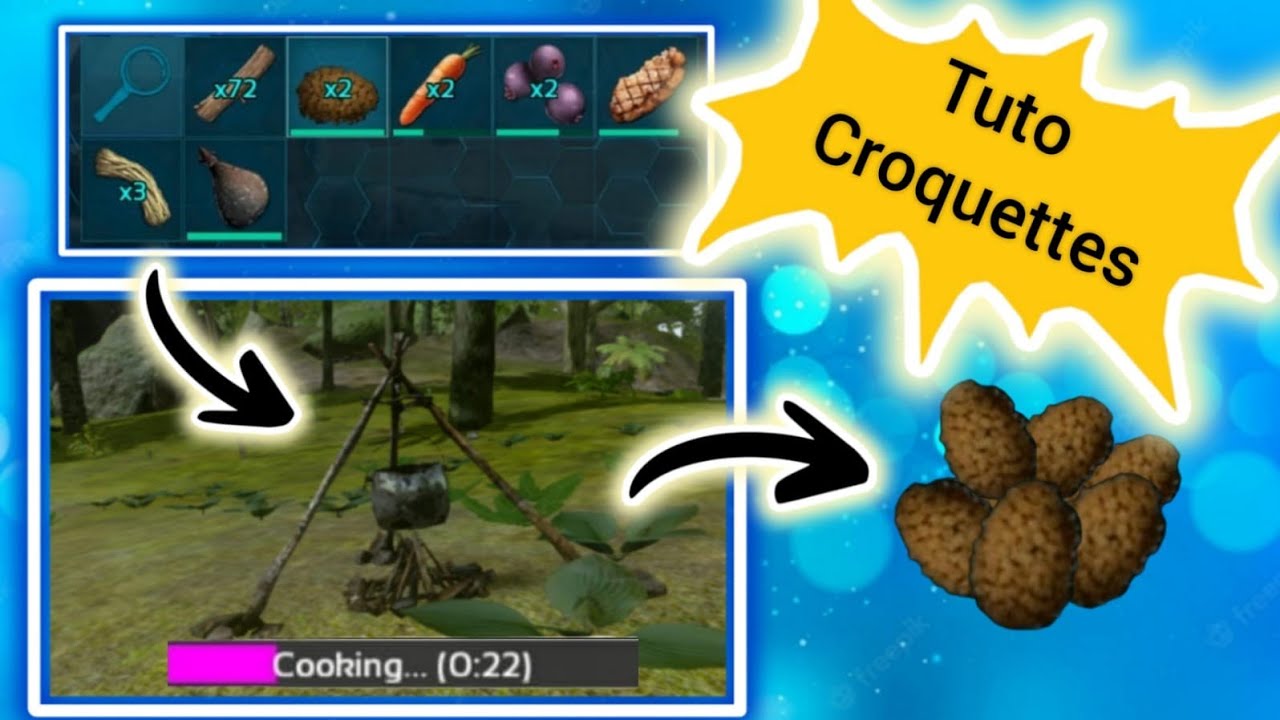 comment faire des croquettes sur ark mobile ! TUTO - YouTube