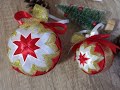 Christmas tree ornament /Ribbon christmas  baubles / Quilted christmas ball / Christmas decoration