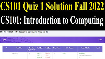 CS101 Quiz 1 | CS101 Quiz 1 Solution Fall 2022 | CS101: Introduction to Computing