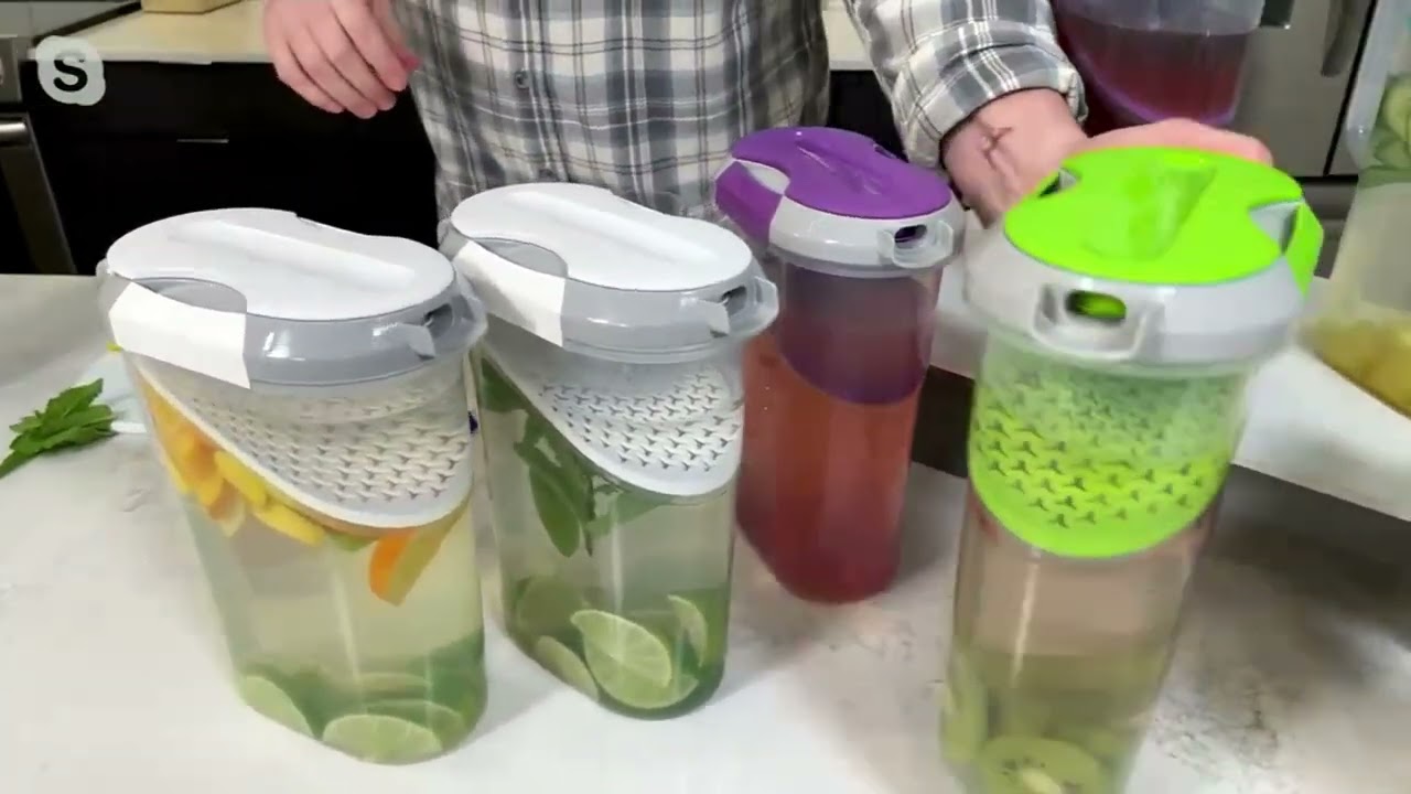 Decor Set Of (2) 10-Cup Fruit Infusion Pitchers - QVC.Com