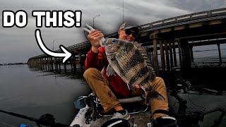 I WAS WRONG! This Trick REALLY Works! Kayak Fishing for SHEEPSHEAD!