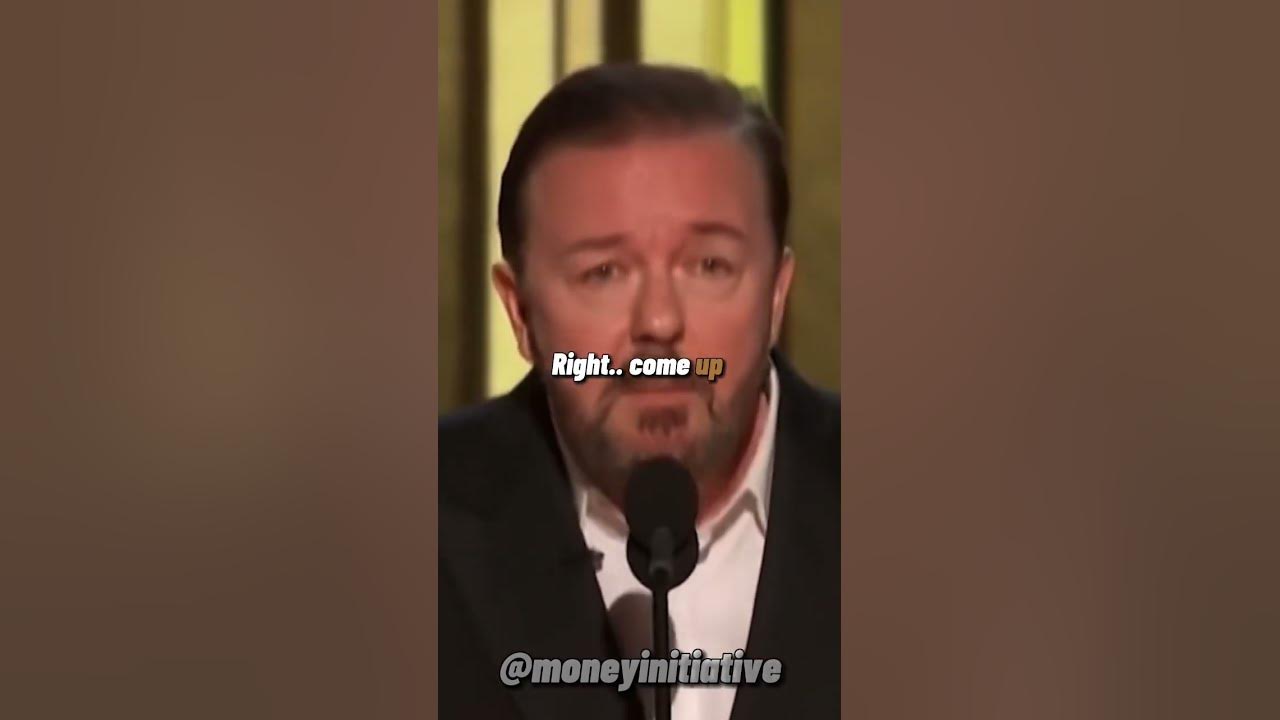 Ricky Gervais’ Golden Globes speech 🎤 | #moneyinitiative - YouTube
