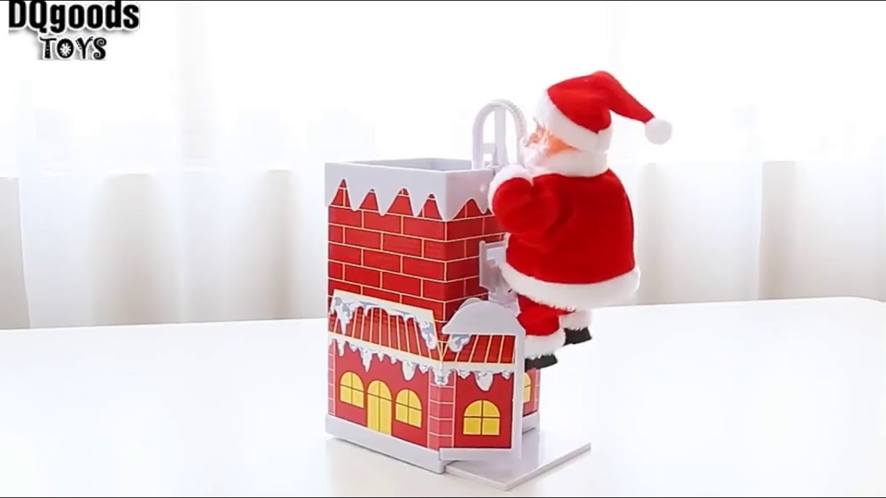 Electric Dancing Music Christmas Santa Claus Riding Deer Climbing ...