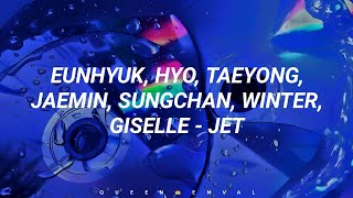 EUNHYUK, HYO, TAEYONG, JAEMIN, SUNGCHAN, WINTER, GISELLE - Jet 'Easy Lyrics'
