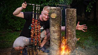 MEAT COOKED IN A LOG. WHAT? YES.