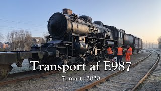 Transport of the E 987 steam locomotive