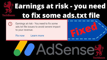 Fixed 💯 Earning at the risk AdSense ads.txt file  | TechBoom
