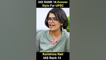 Karishma Nair IAS RANK 14 Answer Style For UPSC | RANK 14| IAS 🚔🚨| #shorts #upsc