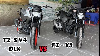 Yamaha FZS V4 DLX vs FZ V3 Comparison which is better for you