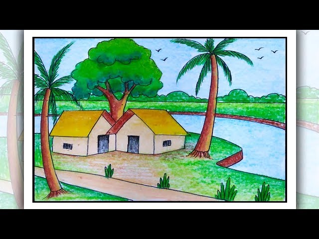 Simple village life Drawing by Palitha Arachchillage | Saatchi Art