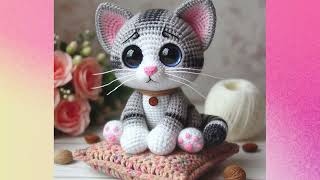 Amigurumi Cute Crochet Mini Cat 🧶🐱 Lindo Fofo Ideias incríveis