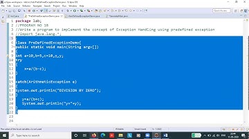 CORE JAVA - P18 CSE61 Predefined Exception (CSE Department)