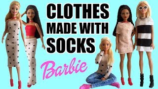 Compilation of clothes for barbie dolls made with socks. surely you
can also do it and the result will be great.