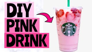 HOW TO MAKE STARBUCKS DRINKS! | DIY STARBUCKS PINK DRINK AT HOME! 🍓