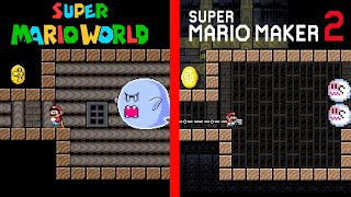 Recreating Super Mario World's Forest Ghost House in Super Mario Maker 2