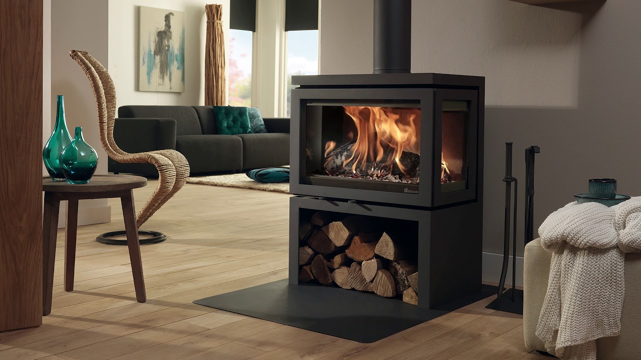 Dik Geurts Vidar Triple 3-Sided Wood Burning Stove - YouTube