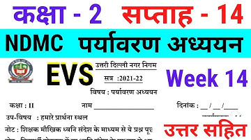 NDMC Class 2 EVS Week 14 Worksheet 14 (1/9/21) पर्यावरण अध्ययन सप्ताह 14 Class 2nd week 14 solution