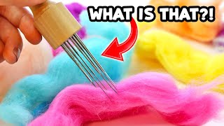 Painting with WOOL and NEEDLES?! *satisfying needle felted art*