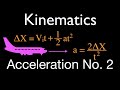 Kinematic Equations and Acceleration Quiz