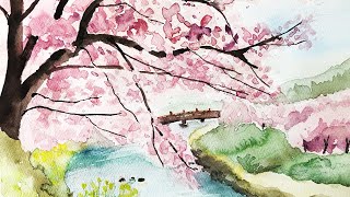 癒しの水彩画1073 桜 mqdefault.jpg