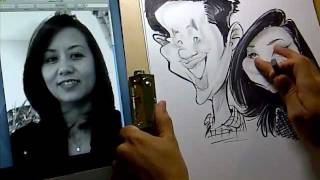 Couple Caricature Drawing From Photo #7