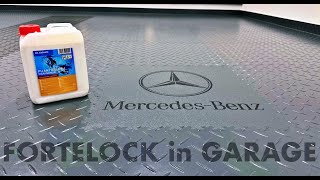 Fortelock in garage with logo Mercedes Benz / dlaždice Fortelock v garáži s logem Mercedes Benz