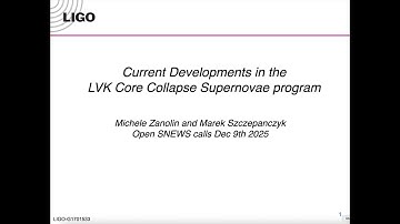 SNEWS 2.0 Seminar / Current Developments in the LVK Core Collapse Supernovae Program
