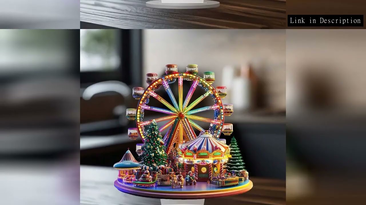 2D Flat 3mm Thick Acrylic Ferris Wheel Ornament Wall Hanging Decor for Home Desktop Christmas Weddin