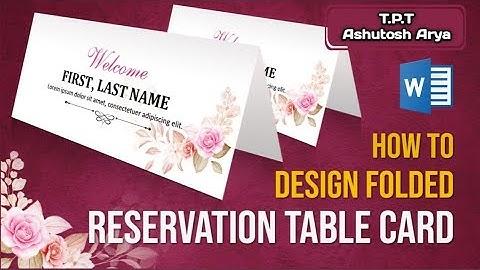 How to Design Table Reservation Name/Place Card In MS Word #msword