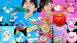 ASMR ICE CREAM PINK BLUE PARTY 다양한 블루 핑크 아이스크림 젤리 먹방 DESSERTS JELLY CANDY MUKBANG EATING SOUNDS 咀嚼音