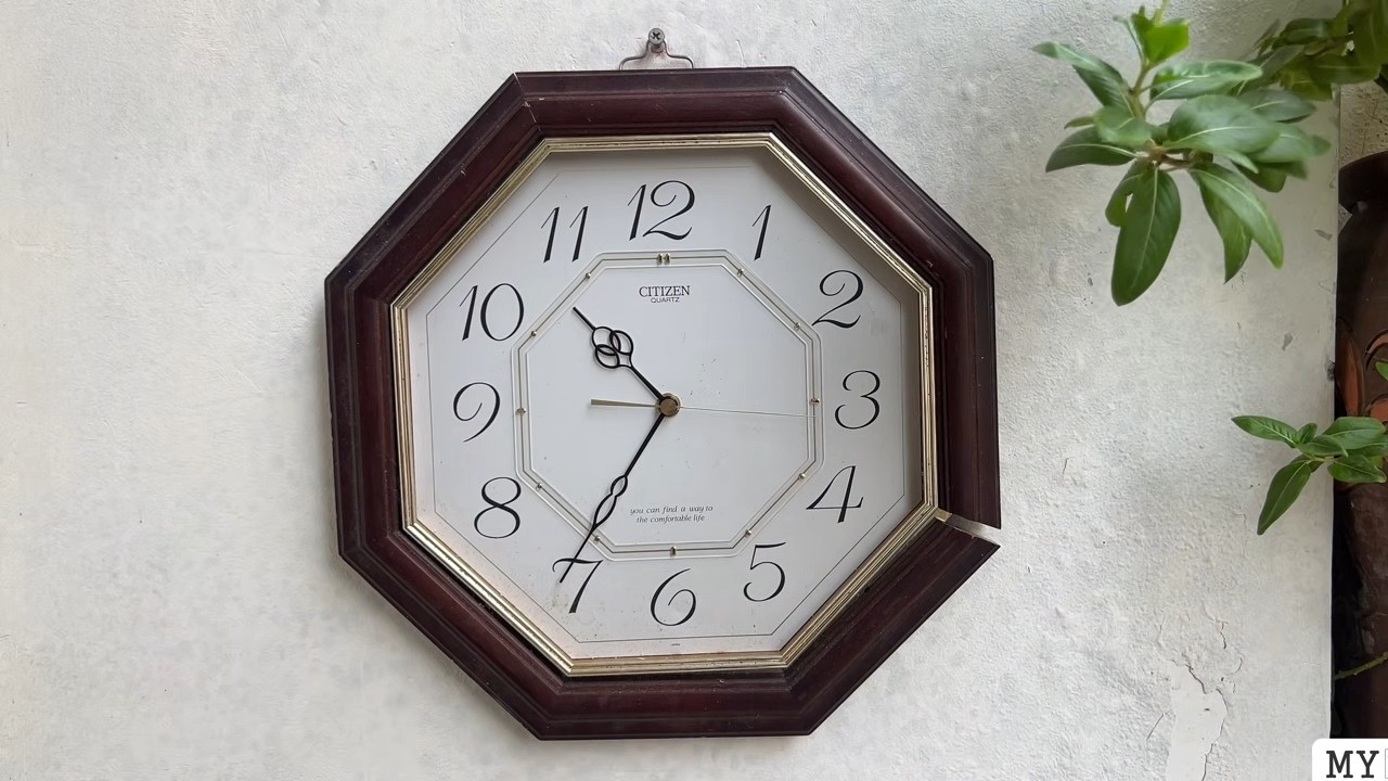 Citizen 4MG976 Octagon Wooden Clock 35cm | シチズン 八角形