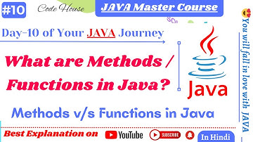 #10 What is Method in java in Hindi | Difference between Function and Method | Java Completed Course
