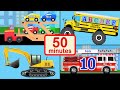 Vehicle, Car, and Truck for Kids Collection - 50 Mins of Baby, Toddler, Preschool Learning Videos