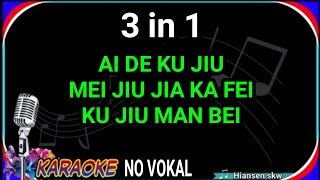 3in1 Ai de ku jiu+Mei jiu jia ka fei +Ku jiu man bei-Male - karaoke no vokal(cover to lyrics pinyin)