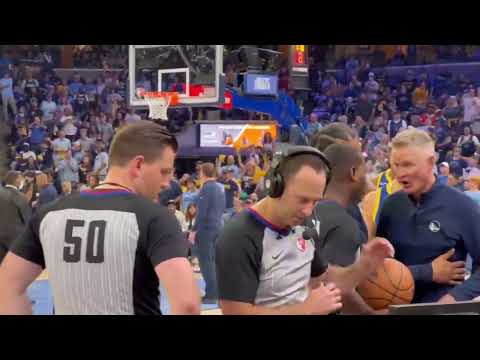 Warriors (Kerr, Steph Curry) react to Draymond’s Ejection vs Grizzlies (via BenGolliver)