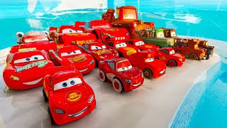 Disney Pixar Cars Falling Into Deep Pool Lightning Mcqueen Tow Mater Mack Sally Francesco