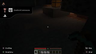 Minecraft chest full of cobblestone trophy